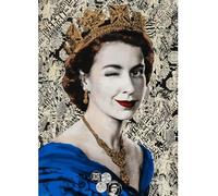 Cartel y grabados de Creative UK Queen Portrait Pictures Queen Elizabeth II UK Pop Wall Art UK Pintura de la Reina para decoración del hogar 40x60cmx1 sin marco