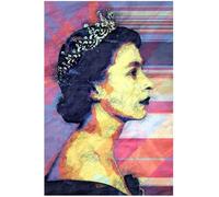 Cartel y grabados de Creative UK Queen Portrait Pictures Queen Elizabeth II UK Pop Wall Art UK Pintura de la Reina para decoración del hogar 40x60cmx1 sin marco