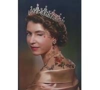 Cartel y grabados de Creative UK Queen Portrait Pictures Queen Elizabeth II UK Pop Wall Art UK Pintura de la Reina para decoración del hogar 40x60cmx1 sin marco