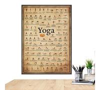Cartel Yoga Asanas - Guía De Entrenamiento Completa Para La Fuerza Y La Flexibilidad, Carta De Ejercicio Gimnasio En Casa | Estiramiento De Referencia De Colocación Visual, Práctica Diaria Perfecta
