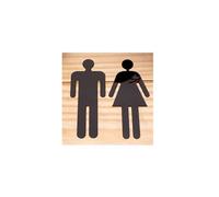 Carteles Baños 1 Par De Pegatinas De Señal De Baño For Hombres/mujeres, Señales De Indicación De WC, Decoración De Puerta De Baño De Niño O Niña Con Espejo Acrílico(Black,Height 20cm)