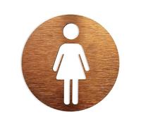 Carteles Baños Letreros personalizados for baño de todos los géneros, letrero for puerta de inodoro, placas de baño, tablero de aluminio compuesto for WC, dorado y plateado(Women,14x14cm)