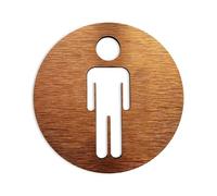 Carteles Baños Letreros personalizados for baño de todos los géneros, letrero for puerta de inodoro, placas de baño, tablero de aluminio compuesto for WC, dorado y plateado(Men,20x20cm)