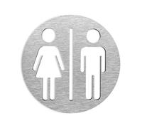 Carteles Baños Letreros personalizados for baño de todos los géneros, letrero for puerta de inodoro, placas de baño, tablero de aluminio compuesto for WC, dorado y plateado(Silver,20x20cm)