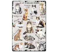 Carteles Carteles De Metal Playa Cartel De Chapa para Patio Cafetería Pub 20X30Cm Manual Ilustrado De La Enciclopedia De Gatos