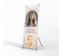 Carteles Comunion - Photocall Comunion Niña o Niño Personalizado con Estructura 70x180 cm Mi Primera Comunion - Cartel Bienvenida Comunión (Modelo 3)