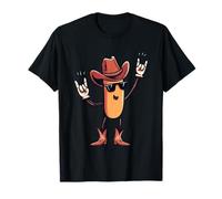 Carteles con Estampado Western de Cowboy Sausage Hotdog Double Rock Camiseta