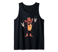 Carteles con Estampado Western de Cowboy Sausage Hotdog Double Rock Camiseta sin Mangas