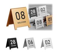 Carteles con números de mesa, Letreros acrílicos for números de mesa, multicolor, 7x6cm, 9x8cm, 1-100, paquete 10(Gold 7 * 6cm,1-10)