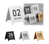 Carteles con números de mesa, Letreros acrílicos for números de mesa, multicolor, 7x6cm, 9x8cm, 1-100, paquete 10(White 9 * 8cm,61-70)