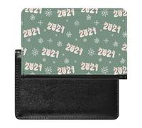 Carteles de Año Nuevo con diseño de vaca divertida funda para pasaporte y organizador de tarjetas de vacunación, soporte protector de viaje, cartera impresa