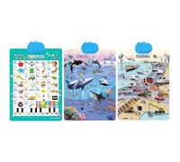 Carteles de aprendizaje para niños, tabla interactiva de habla en inglés para el desarrollo de habilidades de educación temprana, función de audio atractiva con función de tablero de aprendizaje