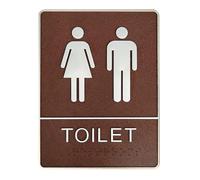 Carteles De BañO Letrero de baño WC, letreros de entrada de inodoro, pegatina de pared autoadhesiva DIY for hombres y mujeres(Color-3)