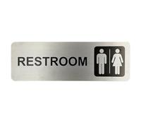 Carteles De BañO Placa de identificación de señalización de baño, autoadhesiva de Metal de aluminio, resistente a la corrosión y resistente al agua for hombres y mujeres(Color-3)
