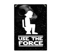 Carteles De BañO Use The Force divertido Wc baño decoración de pared del hogar letrero de estaño de Metal for cocina Bar Club Pub restaurante(Aluminum 14x20cm)