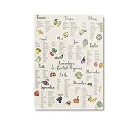 Carteles de frutas y verduras de temporada e impresión en lienzo pintura botánica imágenes artísticas de pared modernas para la decoración del hogar de la habitación de la cocina sin marco-50x70cm