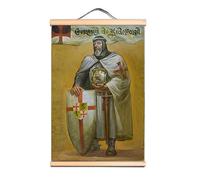 Carteles de guerrero de armadura de las Cruzadas de Cristo, impresión artística en lienzo, pintura de caballeros templarios, bandera vintage para colgar en la pared, decoración de pared (50 x 70 cm)