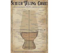Carteles de hojalata con tabla de cata de whisky escocés, información sobre whisky escocés, póster retro, gráficos científicos populares, placas de pared, decoración para el hogar, aula, oficina, 8 x