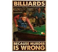 Carteles de hojalata de Cowboys jugando al billar, carteles de billar porque matar está mal, placa retro para sala de billar, decoración de pared para aficionados a la piscina, hogar, dormitorio, c