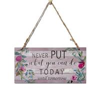 Carteles de Madera Decorativos, Letreros Colgantes con Frases, Placa Decorativa Personalizada, Frases Motivacionales e Inspiradoras para Pared, Decoracion Casa 20 x 10 cm Marrón