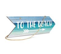 Carteles De Madera Para Colgar Decoración 1 pieza a la playa flecha cartel de madera, placa de madera colgante de pared for Surf Camp casa sala de estar porche junto al mar