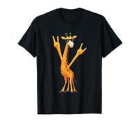 Carteles de Mano Cool Giraffe Double Rock con Estampado de Animales Punk Camiseta