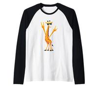 Carteles de Mano Cool Giraffe Double Rock con Estampado de Animales Punk Camiseta Manga Raglan