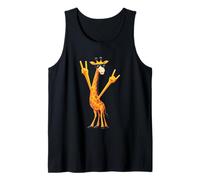 Carteles de Mano Cool Giraffe Double Rock con Estampado de Animales Punk Camiseta sin Mangas
