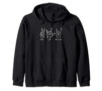 Carteles de Mano Hippie Peace Love Rock, música Retro, Estilo Groovy Vibe Sudadera con Capucha