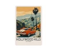 Carteles De Metal Colinas De Hollywood 20X30Cm Cartel De Hojalata Vintage Cartel De Chapa Letrero De Metal para Patio Oficina Habitación