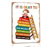 Carteles de metal inspiradores para el aula, decoración de aula de secundaria, carteles de lectura de escuela secundaria, letreros de lectura para aula, decoraciones bohemias para profesores, está