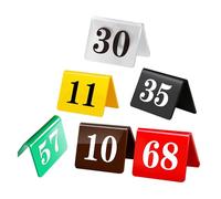 Carteles de números de mesa tipo carpa de acero, Número de mesa Wedd, tienda numerada acrílico varios tamaños, multicolor, doble cara(Red,31-40)