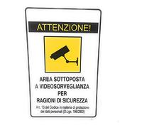 Carteles de plástico de videovigilancia en Italiano