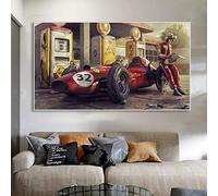 Carteles e impresiones de coches antiguos Pintura de lienzo de carreras clásicas Cuadro de arte de pared de Formula Car para la decoración de la sala de estar 50x100cm (20x39in) Sin marco