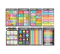 Carteles Educativos Para Niños Pequeños - Material Didáctico para Educación Temprana,Carteles De Aprendizaje 15 Piezas Para Padres De Educación En Casa, Niños, Educadores Especiales Y Centros De Recur