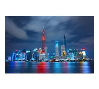 Carteles modernos de la torre de Shanghai, China, Aurora, minarete de gran altura, arquitectura, paisaje, pintura, habitación, decoración del hogar, 42x60 cm, sin marco