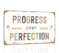 Carteles motivacionales para el aula, letreros inspiradores de estaño bohemios para oficina, arte de pared, terapia del habla, decoración de escuela secundaria, aula, lindos letreros de metal progreso