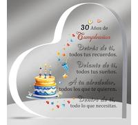 Carteles Placas Acrílicas 30º Cumpleaños Regalos Agradecimiento Mujeres Ochenta Años Hombres Signos Forma de Corazón Fecha Nacimiento Mejores Deseos Signos para él Su Nana Abuelo Madrina Recuerdos