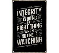 Carteles Póster La Integridad Es Hacer Lo Correcto Cuando Nadie Nos Mira Vendimia Placas De Metal Decorativo Placas Metálicas Para Jardín Baño Carretera S