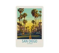 Carteles Viajes A San Diego, California 20X30Cm Letrero De Metal Retro Letreros Metalicos Cartel De Chapa para Baño Cafetería Jardín
