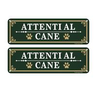 Cartello Attenti al Cane Alluminio - 2 unidades, 25 x 8 cm, Cartelli Da Giardino, Facile da installare, resistente a los rayos UV, resistente a todos los tipos de pinturas, per Uso Interno o Esterno