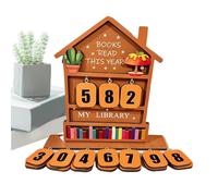 Cartello Contatore Di Libri - Lettura Dal Design Estetico | Decorazione Per Camera Con Tracker Di Libri En Legno | Per Lettori, Insegnanti, Studenti, Casa, Ufficio, Scuola, Libreria, Tavolo,