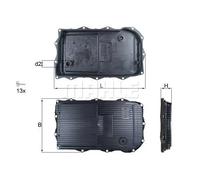 Cárter de aceite de la caja de cambios Caja automática, 8 marchas Plástico MAHLE