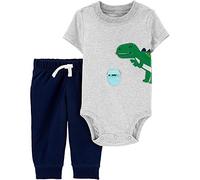 Carter 'S - Conjunto de 2 piezas de body de manga corta y pantalón de jogging dino conjunto bebé gris/azul Talla:68