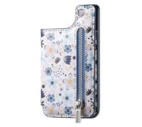 Cartera Adhesiva - Soporte magnético para Tarjeta de teléfono, diseño de Flores pequeñas, antirrobo | Tarjetas de crédito seguras con Moneda de Efectivo, Accesorios móviles multifuncionales para