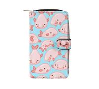 Cartera Blob Fish Blobfish, pequeña y Delgada, para Mujer y Hombre, con RFID, de Piel de Microfibra con Dibujos Animados, con Tarjetero, Cremallera y Bolsillo para Monedas.