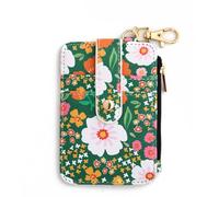 Cartera bohemia con cuentas para mujer con patrón de flores, estilo bohemio, llavero de borla con cuentas, carteras de muñeca para mujer, Green, Talla única, Cuentas bohemias