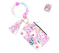 Cartera Boho Beaded para mujer, con borla, diseño floral y fruta, con cremallera, diseño étnico embroidered Coin Purse for Travel, Party Everyday Use, Dark Pink, Style B, Casual