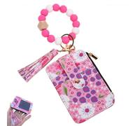 Cartera Boho Beaded para mujer, con borla, diseño floral y fruta, con cremallera, diseño étnico embroidered Coin Purse for Travel, Party Everyday Use, rosa, Style A, Casual