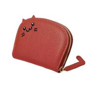 Cartera Bolsas de Mojado - Intercambio de Monedas de Cuero PU con Cremallera, Cartera para Mujeres y niñas | Bolsa de Soporte para Tarjeta portátil, Funda para Tarjeta de crédito de Cart, Rojo,